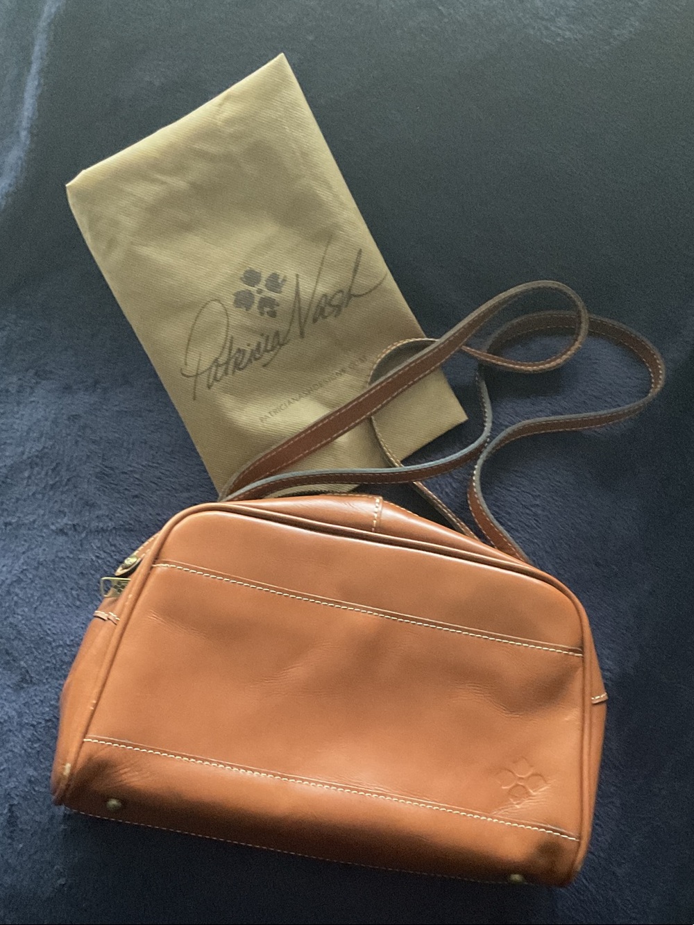 Patricia Nash Cognac Leather Crossbody Bag